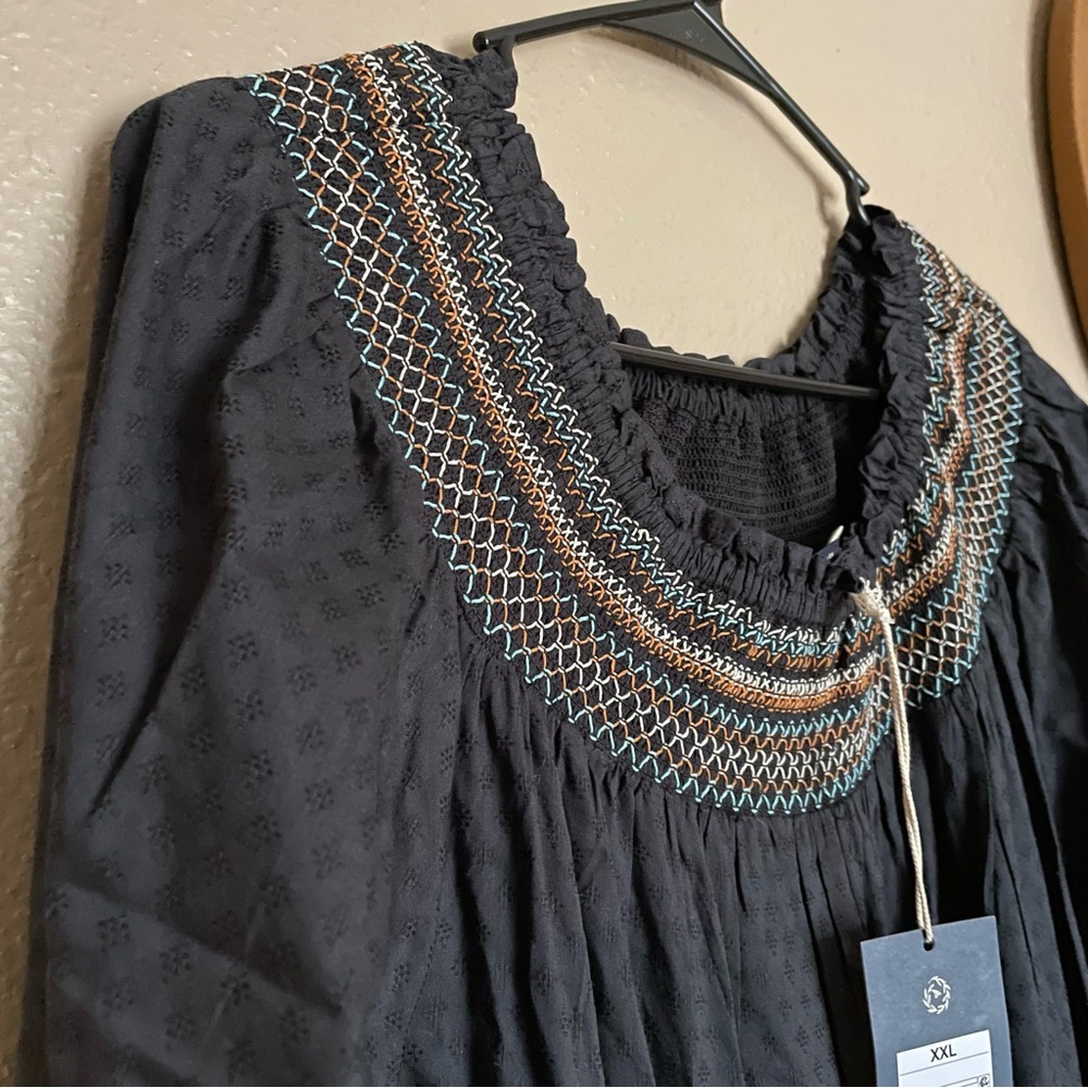 NWT! Universal Thread - Women’s Black Boho Western Dress Long Sleeve - Picture 9 of 14